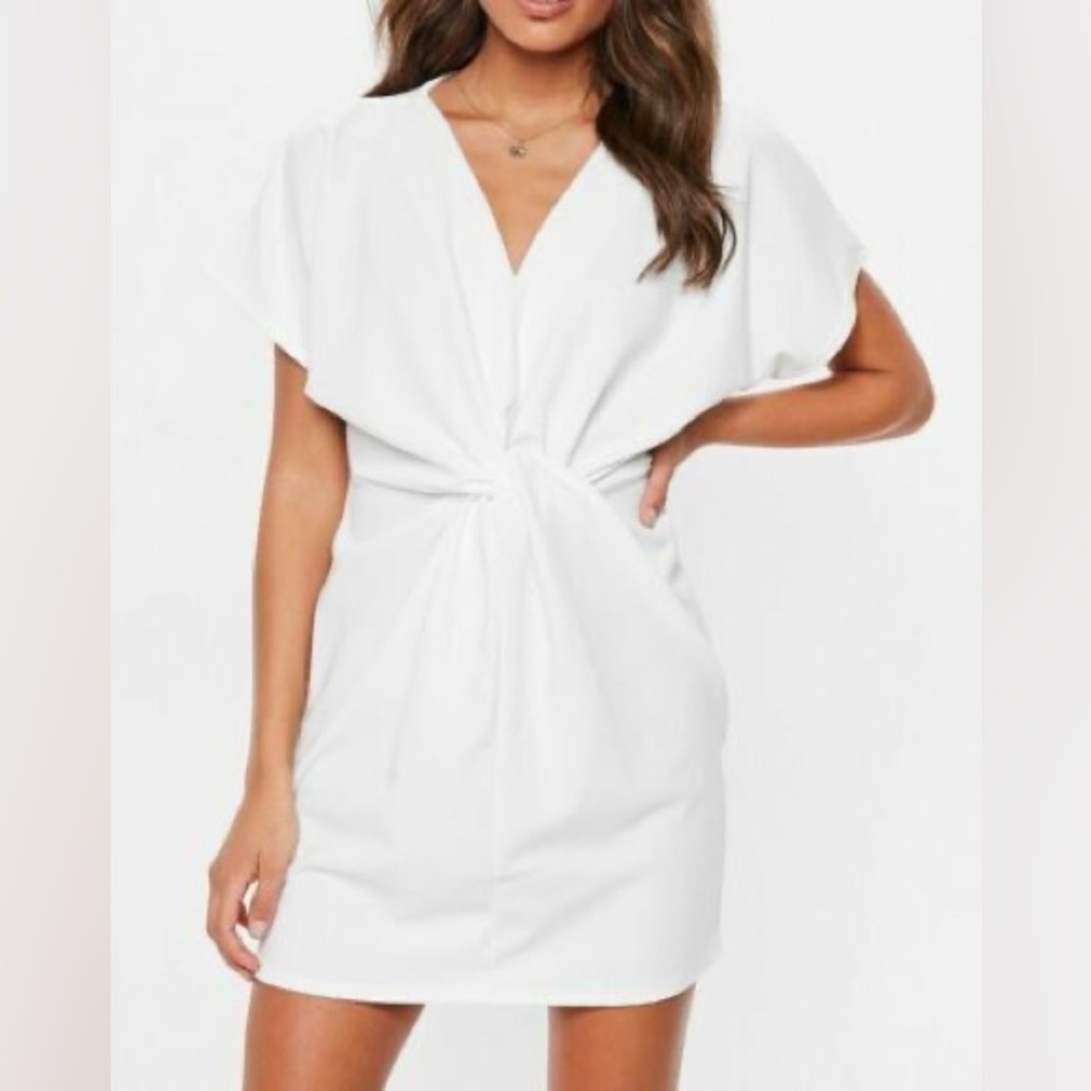 Twist Front Draped Dress Mini